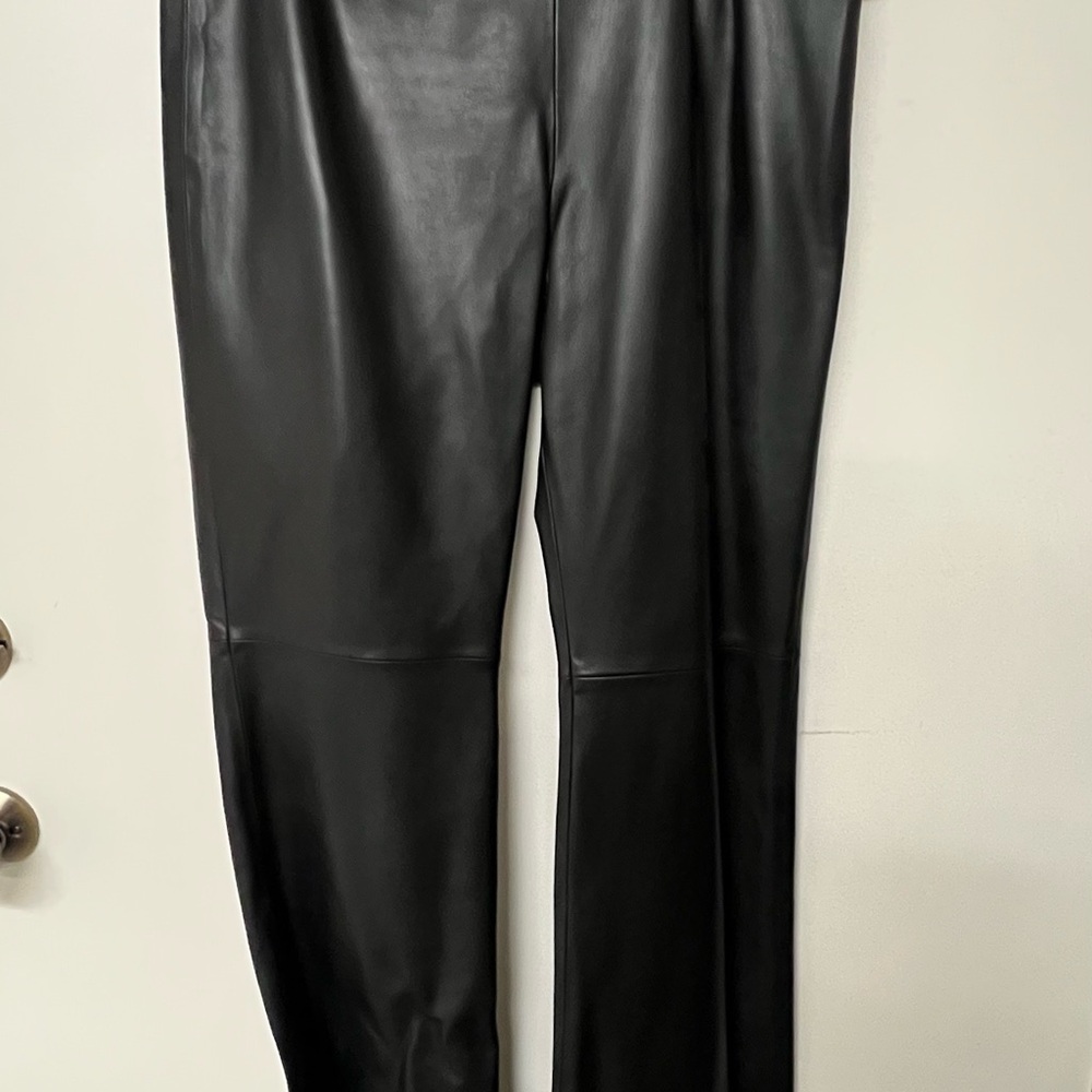 Moda International Black Leather Dress Pants